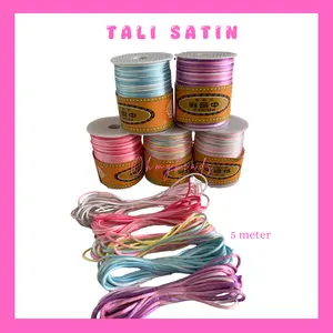 Tali satin simpul Cina 5 meter untuk membuat gelang dan kalung ukuran 2mm