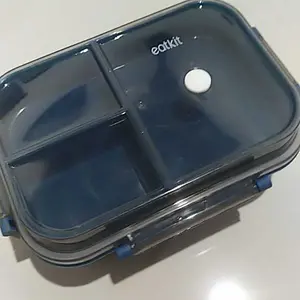 【Medan Ready Stock】Eatkit 3in1 Lunch Box Set | Kotak Makan 2 Tingkat 3 Sekat Anti Tumpah | Lunch Box Susun Free Sendok Garpu Portable | BPA Free【COD】