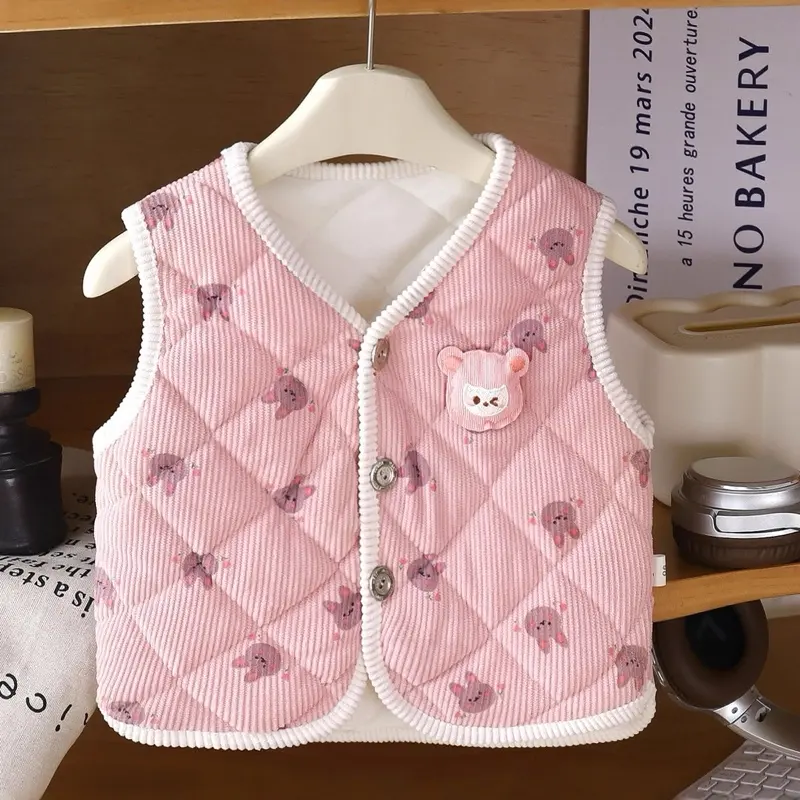 Áo gile  lót Nỉ NHUNG ẤM ÁP, áo khoác  cho bé, áo khoác phao mùa đông cho  bé trai, bé gái