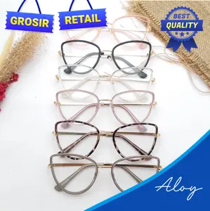 PL-AR005 Kacamata Anti radiasi Cat eye Wanita Black Grey Eyewear Glasses