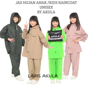 Jas Hujan Anak Laki laki Perempuan Unisex Tebal Anti Rembes Bahan PVC By AKULA