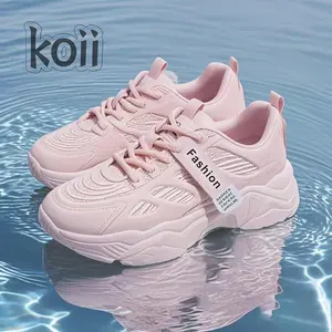 koIi Sepatu Olahraga Sneakers Wanita Korea Putih Hitam Kasual Sport Shoes rabels Fashion Platform Trendy cewek kets