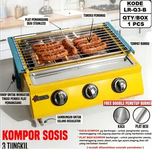 varian OMICKO 2,3,4 TUNGKU Kompor BBQ Grill Gas Panggangan Sosis Kompor 2,3,4 Tungku garansi