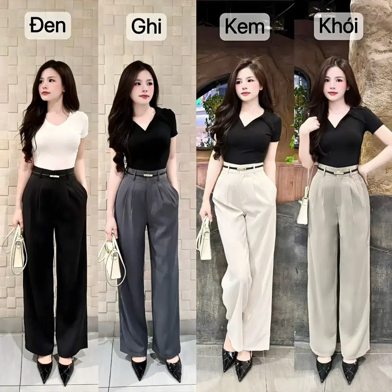 QUẦN VẢI SUÔNG CẠP CAO 1 KHUY VẢI GOLD DÀY MỀM  DÀI 100-103cm [MS_01]