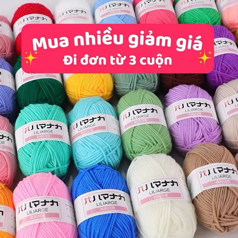 [Bông bán Len] - Lên milk cotton Hàn Quốc 25 gram, len Hàn nhí Diy crochet sợi nhỏ cho người mới quà tặng gấu len, hộp hoa len