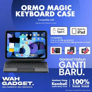 [WAHGADGET] Ormo Magic Keyboard 8.3" 10.9" 11" for iPad Mini 6 7 iPad Air 4 5 6 iPad Pro M1 M2 M4 iPad 10