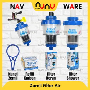 Zernii Original Filter Air Keran Rumah Tangga Serba Guna / Zerni Water Filter 1 Set Lengkap Saringan Penyaring Penjernih Air Kran Bak Cuci Piring Sink Wastafel Mesin Cuci Shower Kamar Mandi / Refil Carbon Karbon Aktif / Refill Kapas Isi Ulang