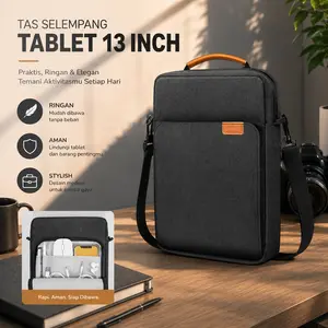 Tas Tablet 13 Inch Waterproof Sleeve Shockproof Selempang Anti Gores Premium