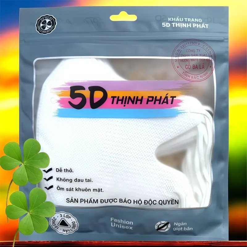 50 Khẩu Trang 5D Thịnh Phát 3 Lớp Kháng Khuẩn, Kháng Giọt Bắn Chống Tia UV Phụ Kiện Chính Hãng - 1