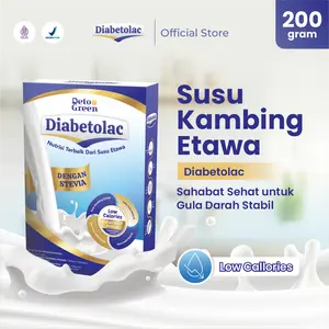 Diabetolac Susu Kambing Etawa Murni dengan Pemanis Alami Stevia Rendah Kalori isi 200 Gram