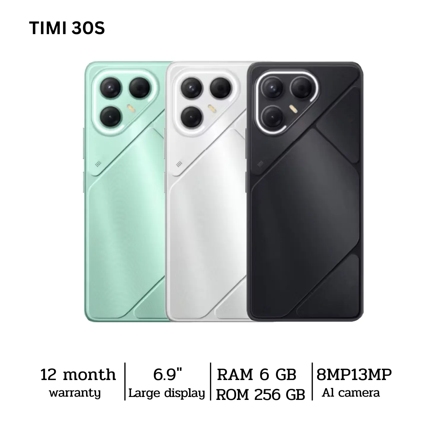 มือถือ TIMI 30S RAM 6GB ROM 256 GB หน้าจอ 6.9 