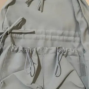 CHIYUM [Back To School] Tas Ransel Wanita Tas Sekolah Cewek Santai Baru Kapasitas Besar Nilon Tas Laptop Siswa Dasi Kupu-Kupu Korean Style Backpack Perempuan Stylish School Bag Pink Hitam Cocok untuk Laptop 14-15 inci