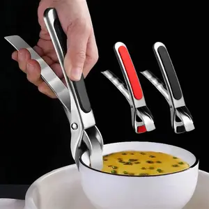 Holder Penjepit Panci Mangkok Piring  Alat Penjepit Mangkok Panci Anti Panas Stainless Steel