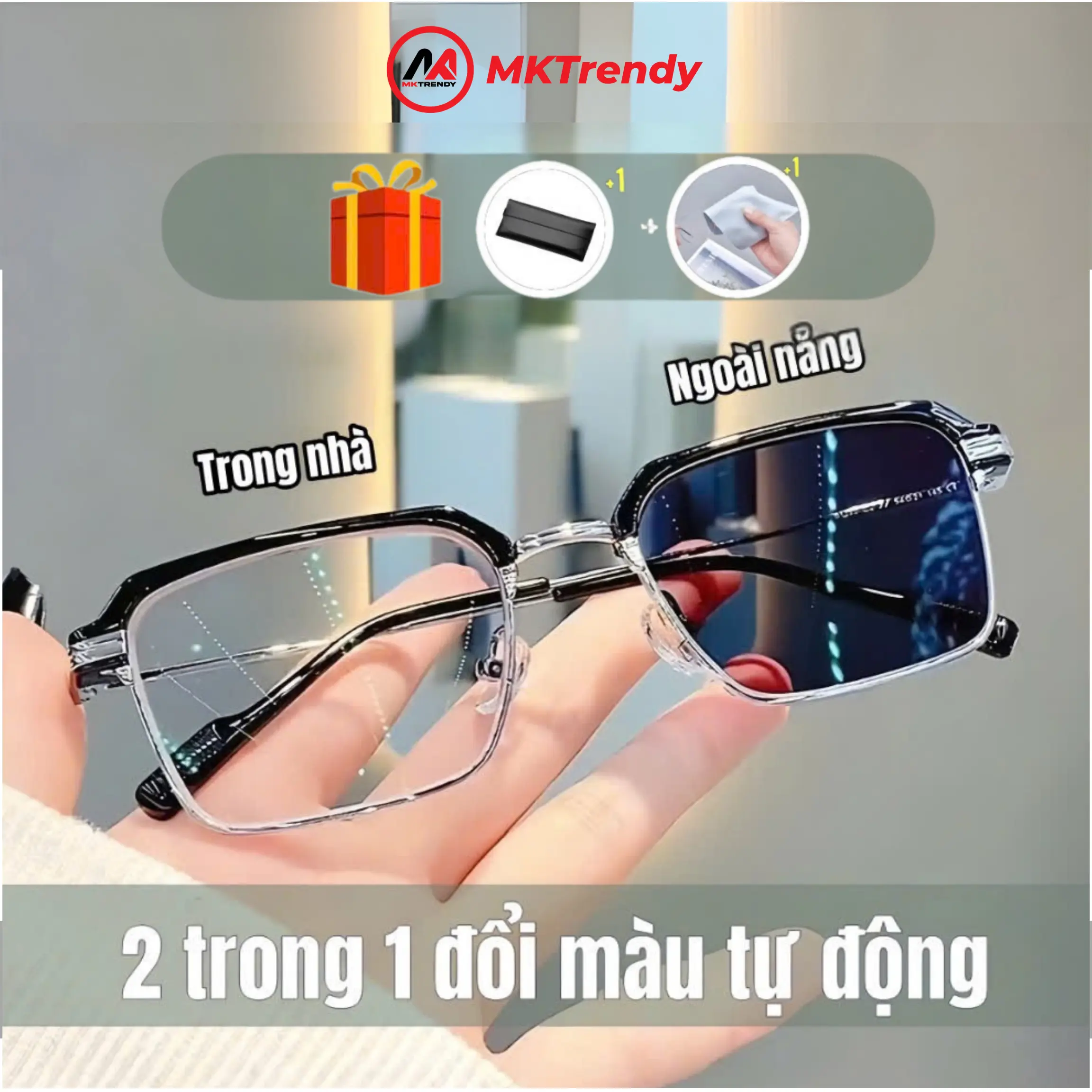 Mã X10 Kính Đổi Màu Dưới Nắng Nam Nữ Không Độ Gọng Hợp Kim Kính Mát Thời Trang Cao Cấp Kính Râm Nam Nữ Chống UV Chống Nắng Chống Bụi Mắt Kính Kính Mắt Gọng Titan Xu Hướng Gọng Kính Thay Tròng Glasses Đi Đường Đi Xe Đi Biển Đi Nắng Kính Nam Ngầu Kính Đen
