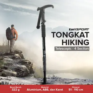 TaffSPORT Tongkat Hiking Trekking Pole Telescopic 4 Section - E4102