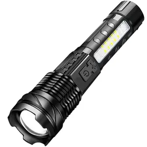 Suksestech Senter LED Charger 3 Mode Terang Zoom In Out Anti Air Senter Saku Mini 118