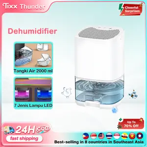 【Diskon waktu terbatas】Tixx Dehumidifier Tangki Air 2000 ml Serap Air Penyerap Kelembaban Udara Dehumidifier untuk elektronik rumah tangga , kamar tidur berdaya tinggi, penghilang kelembapan, basement, dan musim lembap Garansi 5 tahun dibuat di Jepang