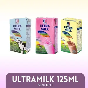 Ultra Milk 125 ml Coklat / Stroberi / Full Cream Dus isi 40 pcs KHUSUS GRAB/GOJEK