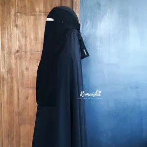 cadar bandana siffon silk jetblack Hitam Lembut Pouch Muslim