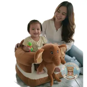 Sofa Bayi Belajar Duduk Super Jumbo Karakter Gajah Coklat Nyaman Aman Anti Selip Kursi Bayi Lucu dan Menarik