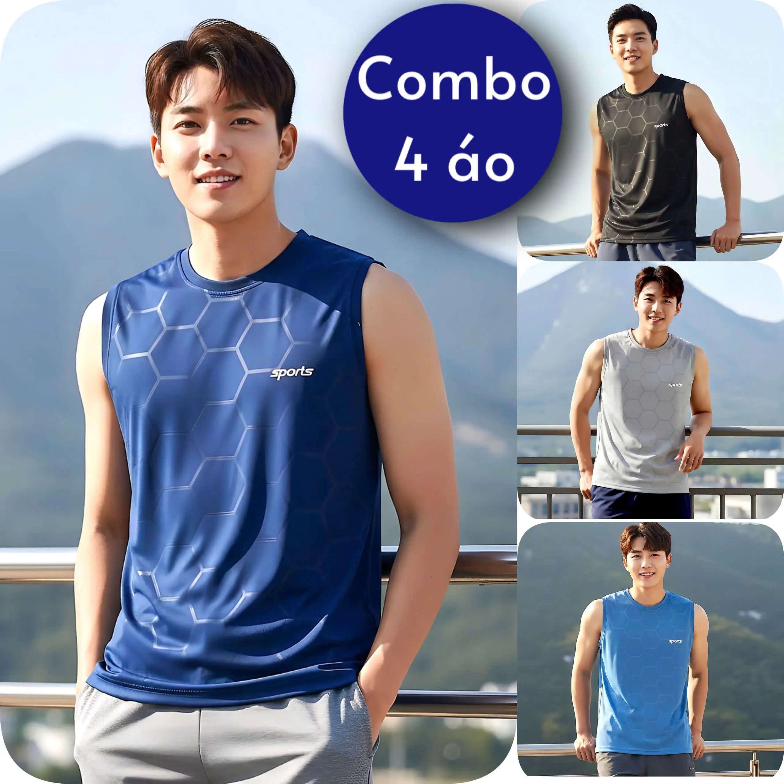 [ COMBO 2-3-4 ÁO ] ba lỗ Tanktop sát nách chất thun lạnh thoáng mát co giãn 4 chiều Menswear
