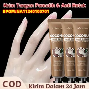 krim tangan Pemutih Cream 30G Coconut Oil Perbaikan Krim Tangan Tangan keriput dan kasar  Whitening Hand Cream Moisturizing Vitamin E hand krim pelembut tanga