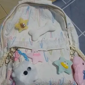 SHEBAG&SHETAS Tas Ransel Wanita Premium / Kapasitas Besar untuk Laptop, Menggunakan Kain Nylon Kustom, Bonus Gantungan, Desain Imut dan Stylish untuk Sekolah