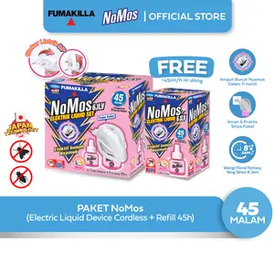 NoMos Obat Nyamuk Elektrik Liquid Device Cordless (Alat + Refill 45 hari)