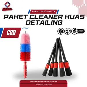 Paket Sikat Cuci Motor & Kuas Detailing 5pcs Wheel Brush Sikat Cuci Motor Dan Mobil Premium
