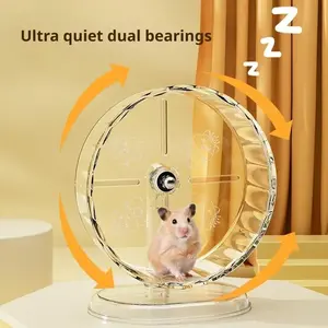 1pc Silent Hamster Running Wheel Easy To Disassemble Transparent Running Exercise Toy Widened Pet Exercise Wheel​