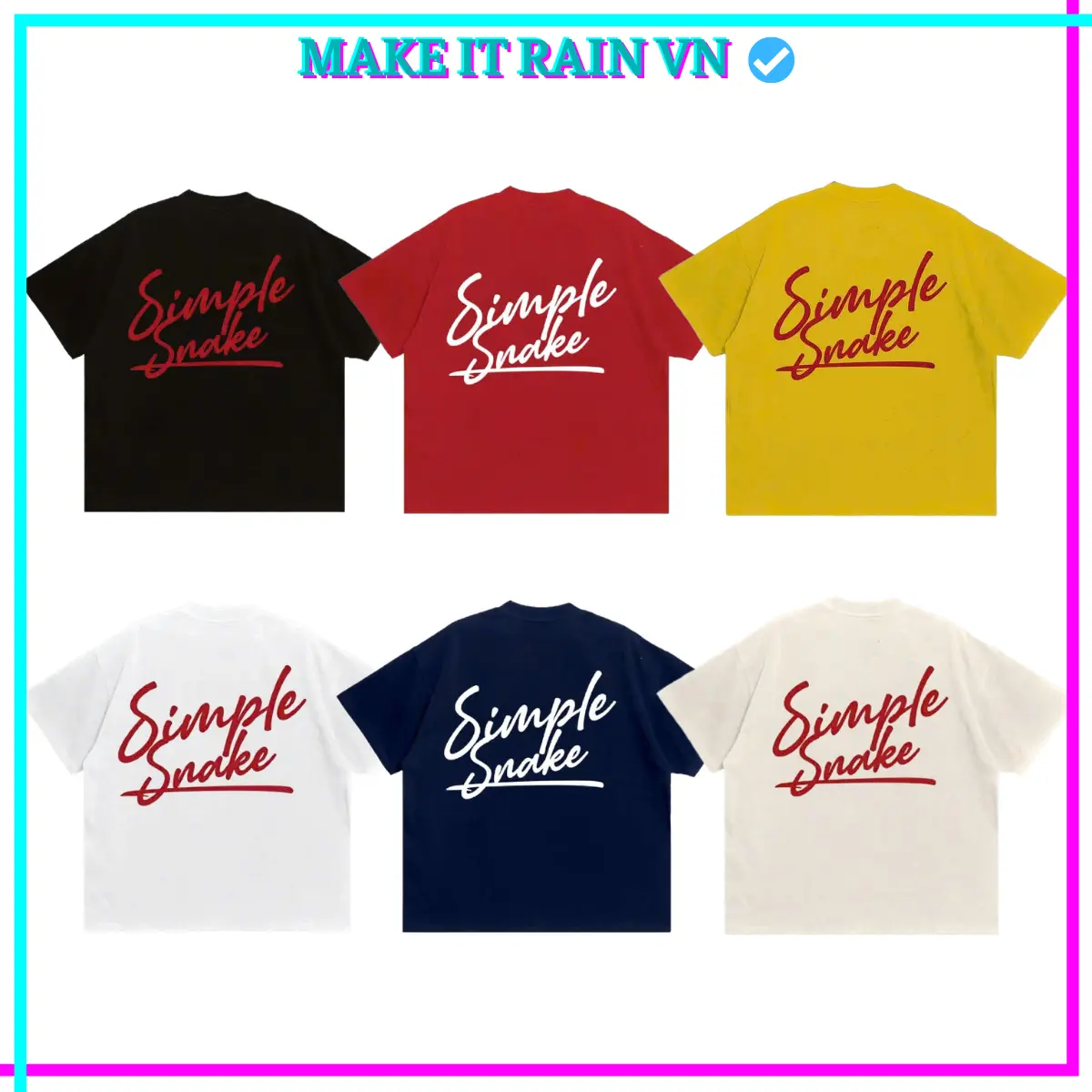 [MUA 3 GlẢM 21K, 2 GlẢM 12K KÈM QUÀ] Áo Thun Nam Nữ SIMPLE Make It Rain, Áo Phông Basic Unisex Form Rộng Cổ Tròn Top Menswear