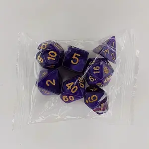 Dadu/Dice DND Polyhedral set isi 7 (Jade Purple)