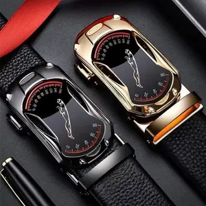 Ikat Pinggang Pria Sabuk Kulit Sintetis Gesper Model Rel Elegan Ment Belt
