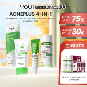 [FREE GIFT] YOU Acne Bundle Acneplus Toner Spot Care Skin Cream Moisturizer Hy! Amino Acne Facial Wash Skincare Perawatan Wajah Satu Set Obat Jerawat Sabun Cuci Muka Pelembab Obat Totol Wajah Berjerawat Berminyak - Acid, Ceramide Memudarkan