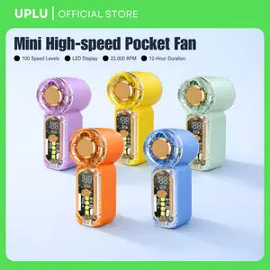 [EXCLUSIVE] UPLU Mini High-Speed Pocket Fan Portable 100 Level Kecepatan Kipas Angin Mini LED Display 22000 RPM Baterai Tahan Lama 12 Jam