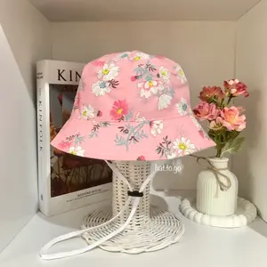￼Bucket Hat Anak dan Balita Bahan Katun Motif Bunga Lucu Usia 6 Bulan sampai 7 Tahun Anak  Perempuan