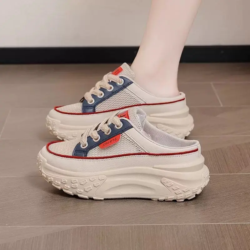 ( GIÀY CAO 5,6 cm )  sục đế cao phối lưới nữ hàng ful hộp êm chân mềm