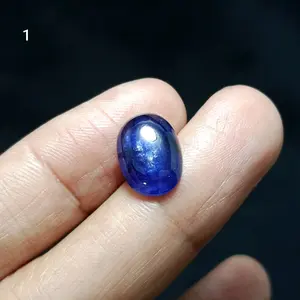 Batu Permata Natural Blue Safir Bentuk Ovall Polos (C) / Blue Sapphire