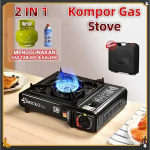 KOMPOR GAS PORTABLE OMICKO WELLHOME MYVO SNI 1 TUNGKU 2IN1 GAS TUNGKU / GAS KALENG SET BOX