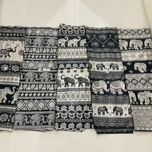 Kain Rayon Santung tebal motif gajah lebar 115 cm HARGA per 50cm (setengah meter) bisa di buat kulot,daster,setelan dan sebagainya