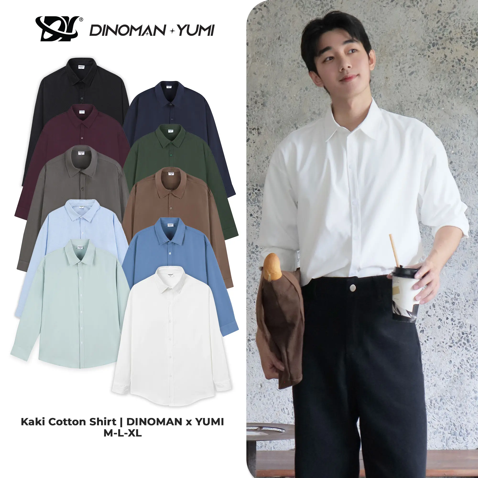 [ĐÓN HÈ] Áo Sơ Mi Dài Tay DINOMAN Thấm Hút Tốt Form Oversize Nam Nữ Unisex - SM011