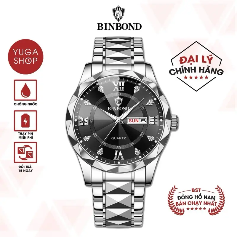 [ AFF - I22 ] Đồng Hồ Nam BINBOND I22 Kính Chóp Cực Sang Chảnh, TẶNG FULL BOX HỘP CHÍNH HÃNG, DỤNG CỤ THÁO DÂY, PIN ĐỒNG HỒ DỰ PHÒNG ( SỐ LƯỢNG QUÀ TẶNG CÓ HẠN ) B2521