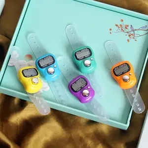 Alat Hitung Digital LED Tasbih Jari Counter Tally Tasbeh Ibadah Mini Import Murah Elektronik Mini Muslim Cantik dengan LCD Screen Display dan Kaitan di Jari Model Ring Cincin Jangkauan 00000-99999