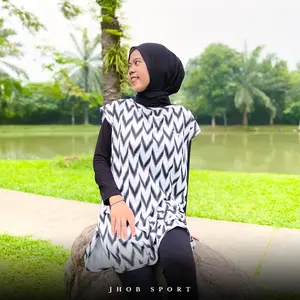 915 Jhob Sport Rompi Vest Olahraga Wanita Terbaru Kekinian / Rompi Sporty / Outer Rompi Vest Zumba Senam Olahraga Wanita Baju Muslim Panjang Tunik