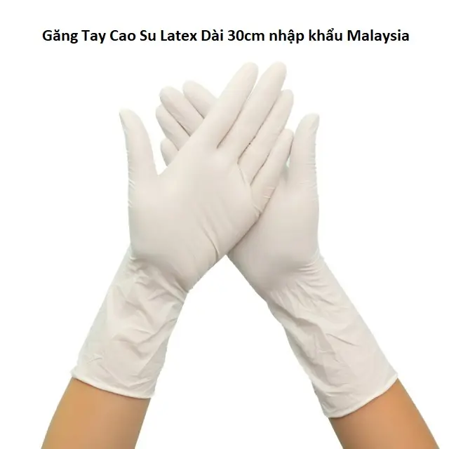 1 Kg Găng Tay Cao Su Latex Dài 30cm Nhập Khẩu Malaysia