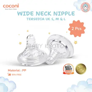 BK Coconi Dot Bayi Wide Neck Baby Bottle Teat Replacement 2 Pcs Wideneck Peristaltic Leher Lebar