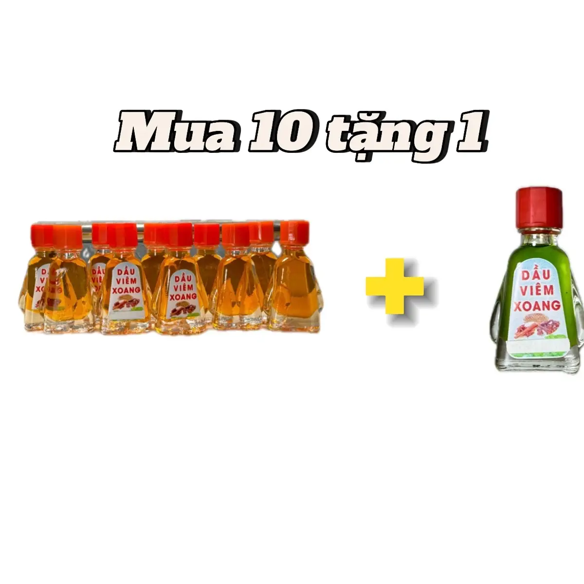10 chai + (tặng 1 chai) dầu hỗ trợ xoang màu vàng 3ml Hoà Hảo tinh dầu trị liệu bằng hương thơm - Hienshop349