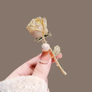 BIF Bros Mawar Berlian Bros Dagu Emas Perak Bros Bunga Bros Cantik Mutiara Elegan Bros Jilbab Mewah Premium Bros Wanita Trend Baru Bross